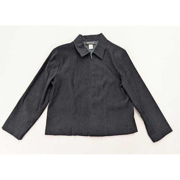 Briggs Women's Jacket Size 10P Black Soft Microfiber Full Zip - Picture 2 of 9